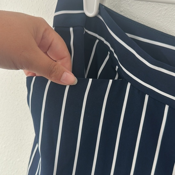 Navy and White Striped Pants - Picture 4 of 6